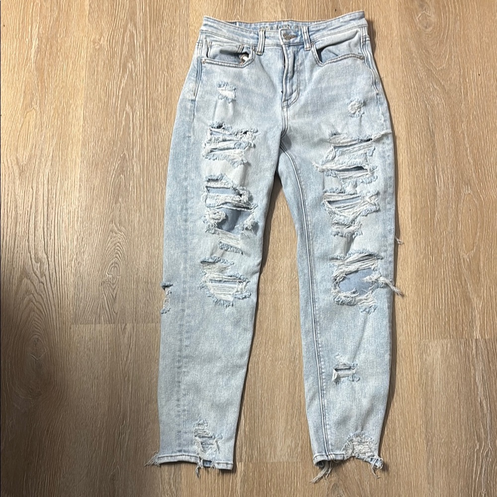 American Eagle Outfitters Blue Boyfriend Jeans Distressed